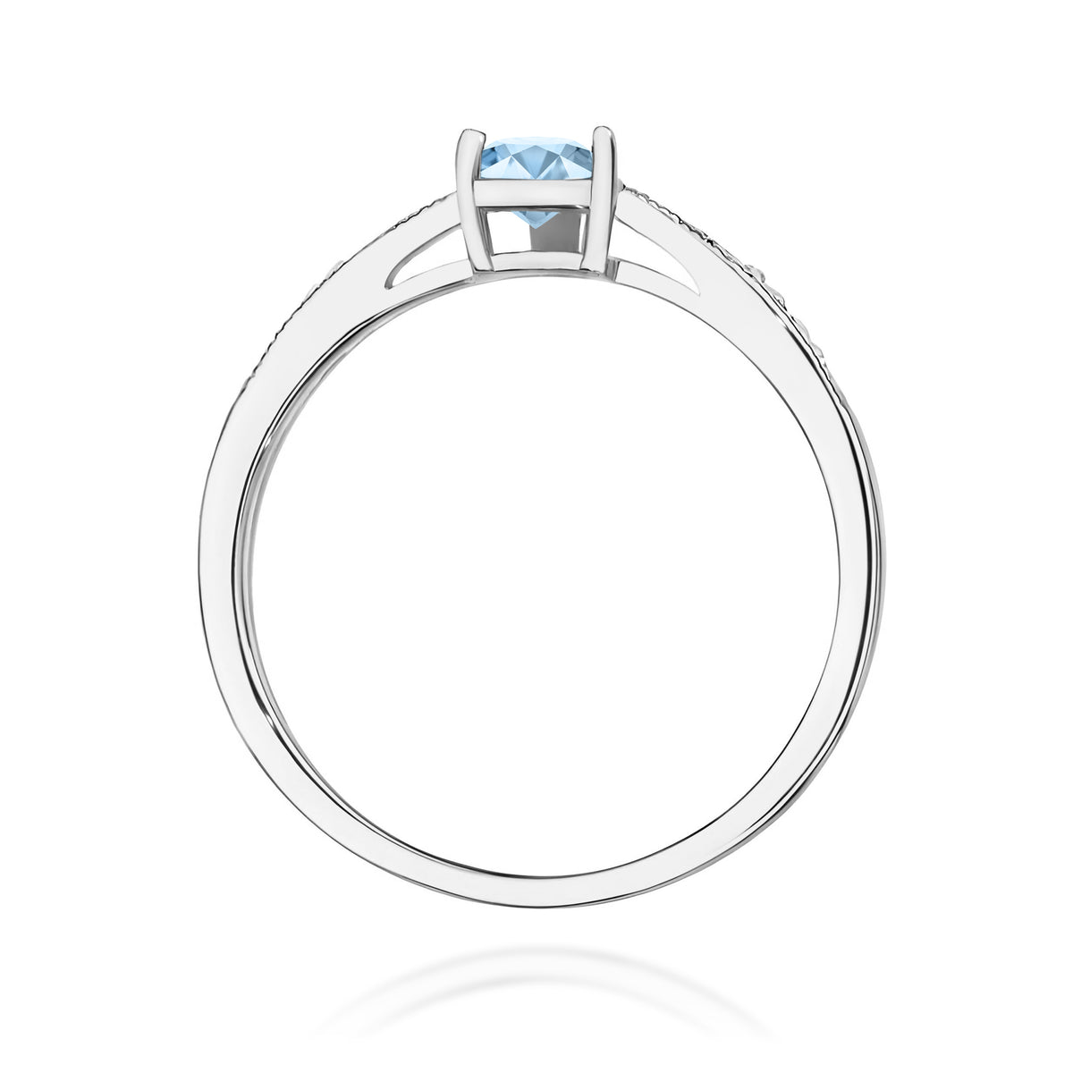 Inel Aur 9K cu Diamante Albastru de Laborator 0.53 ct