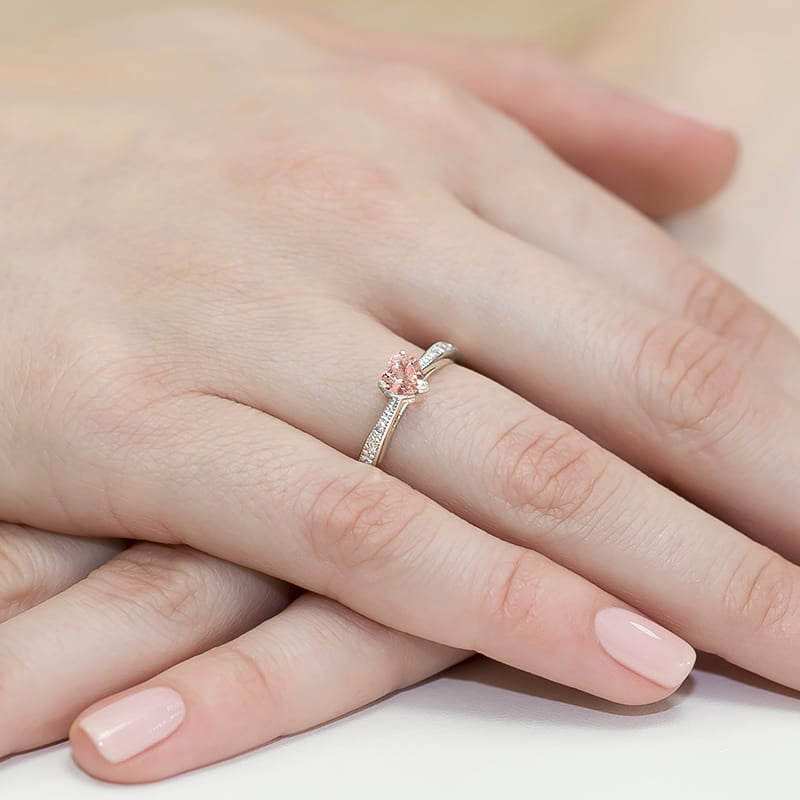 Inel Aur 9K cu Diamante Roz de Laborator 0.53 ct