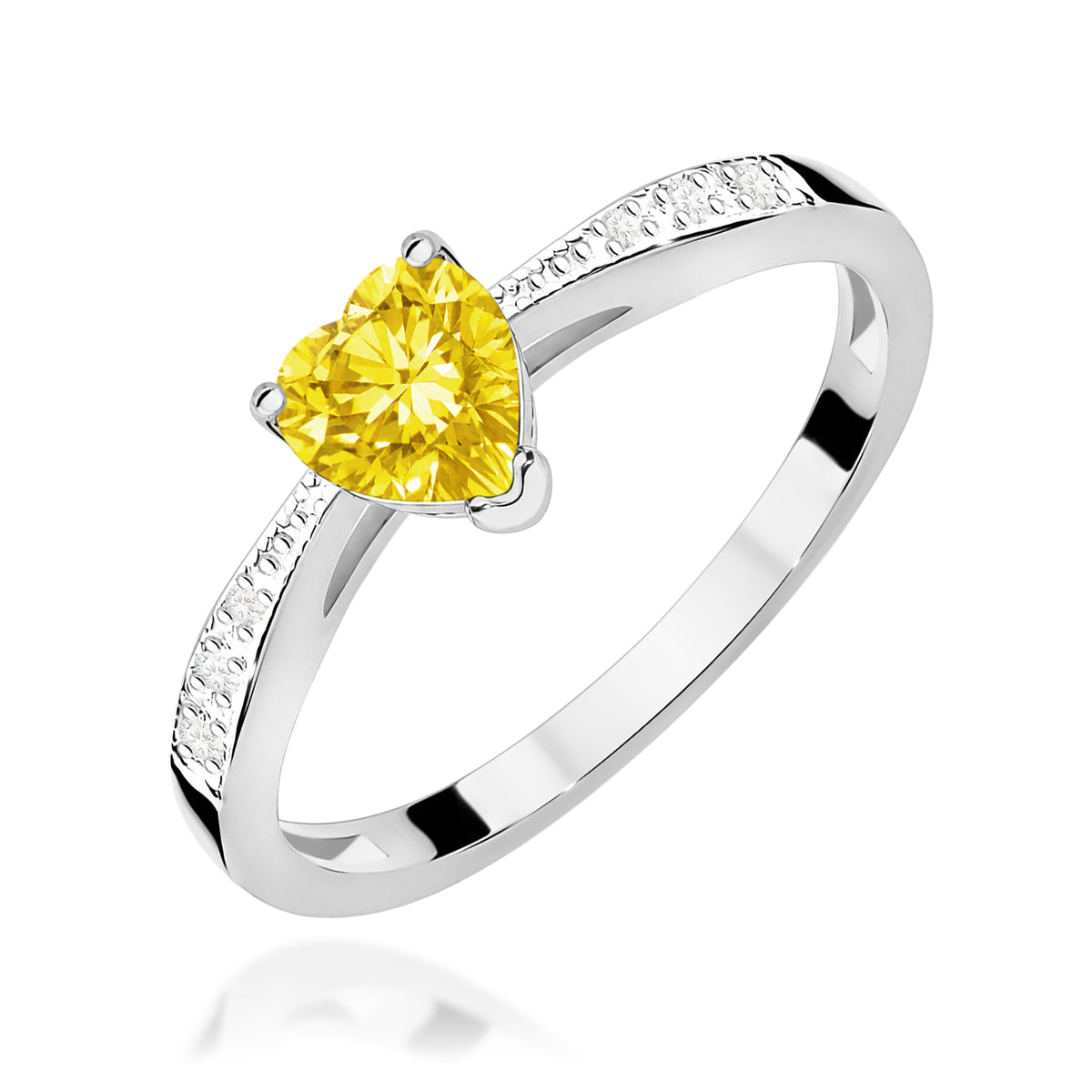 Inel Aur 9K cu Diamante Galben de Laborator 0.53 ct