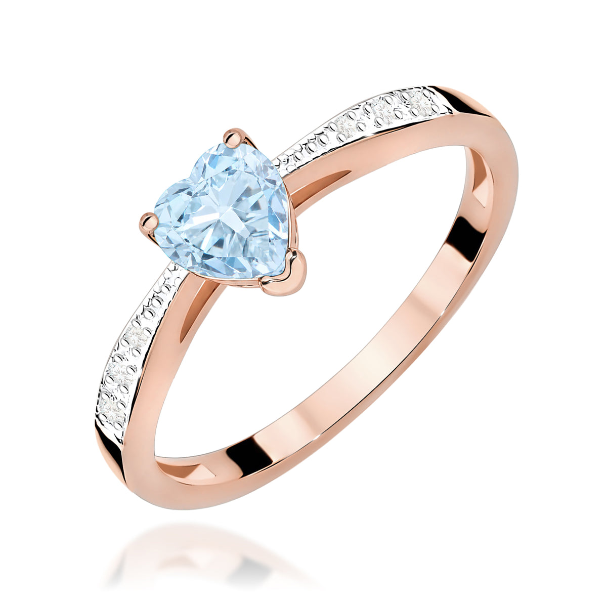 Inel Aur 14K cu Diamante Albastru de Laborator 0.53 ct