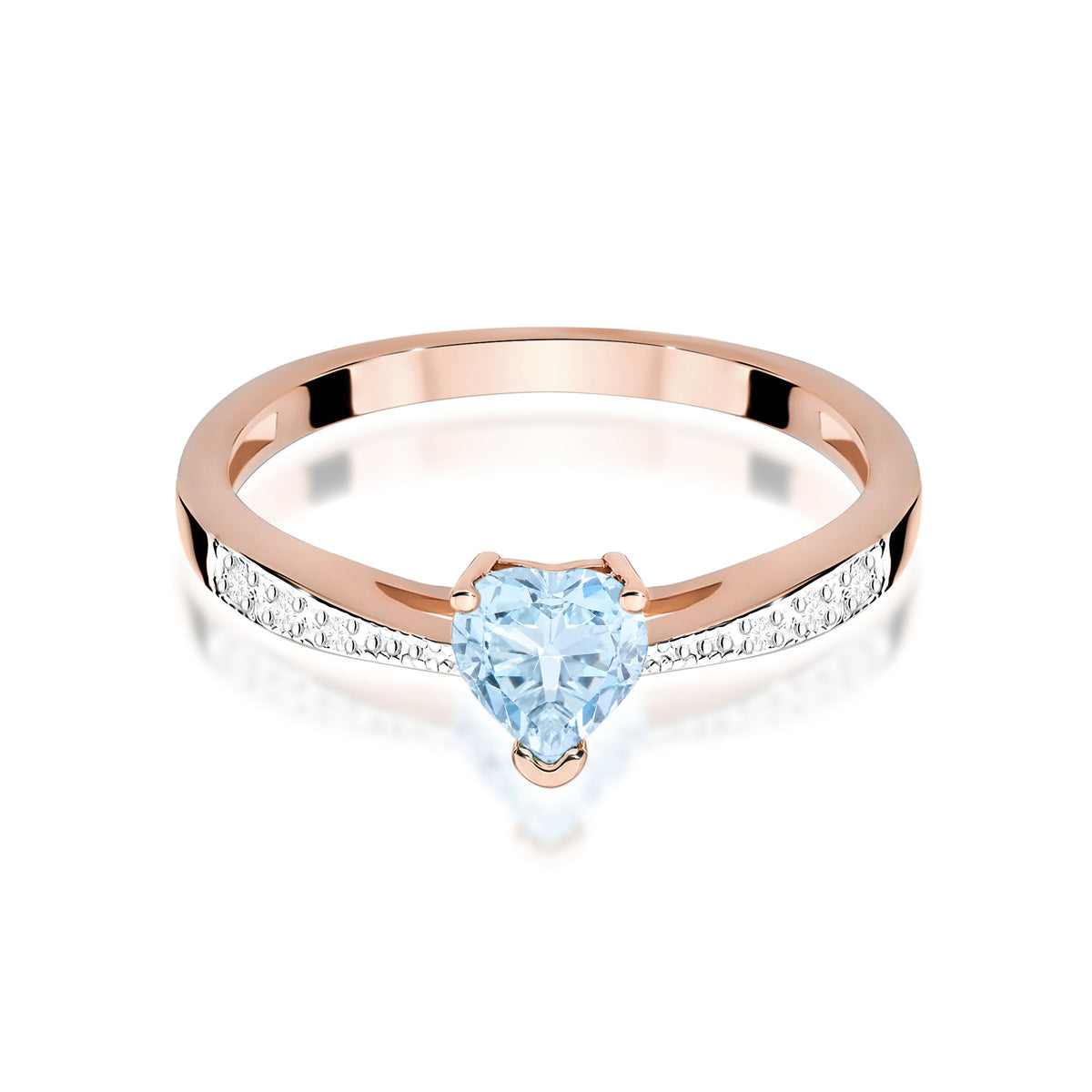 Inel Aur 14K cu Diamante Albastru de Laborator 0.53 ct