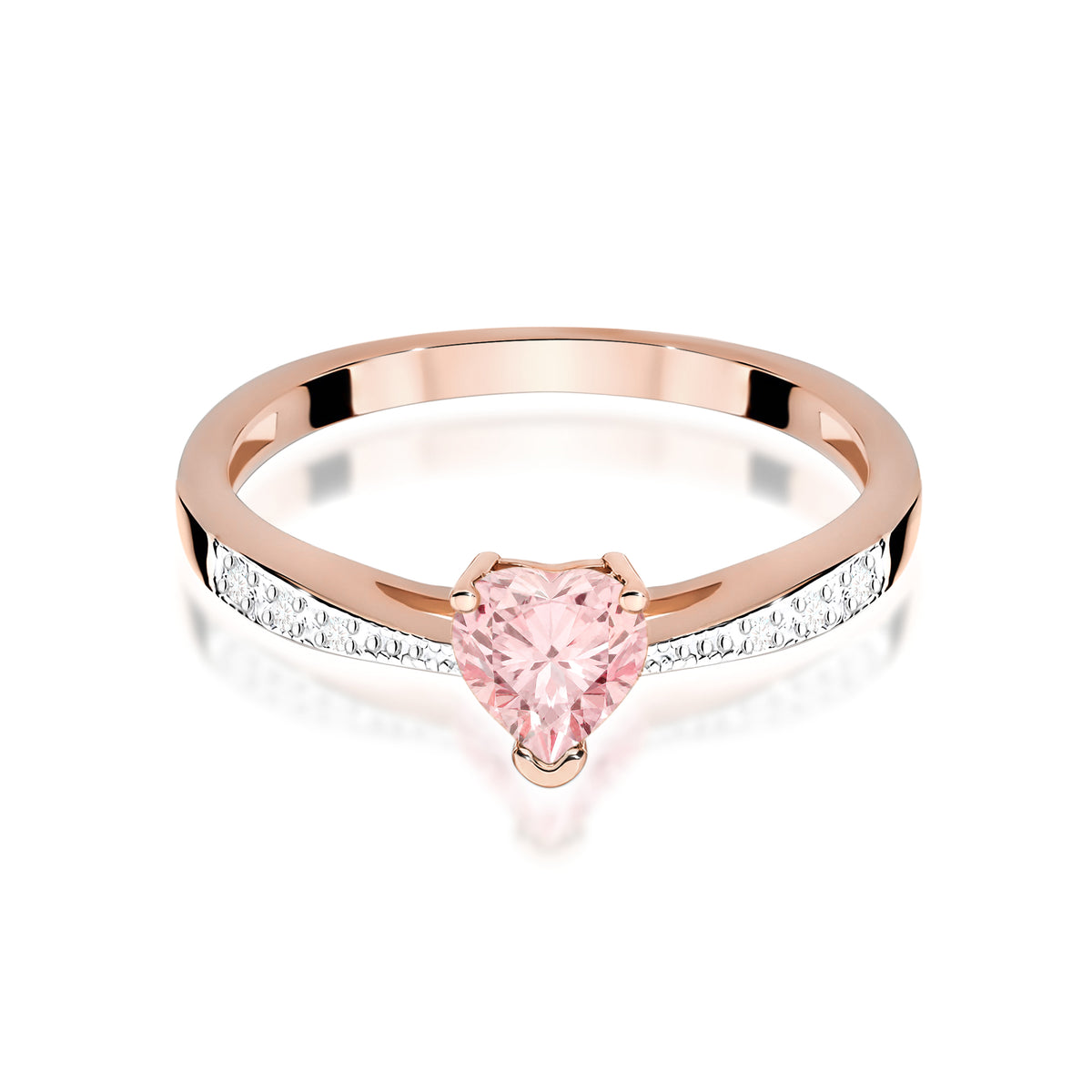 Inel Aur 14K cu Diamante Roz de Laborator 0.53 ct