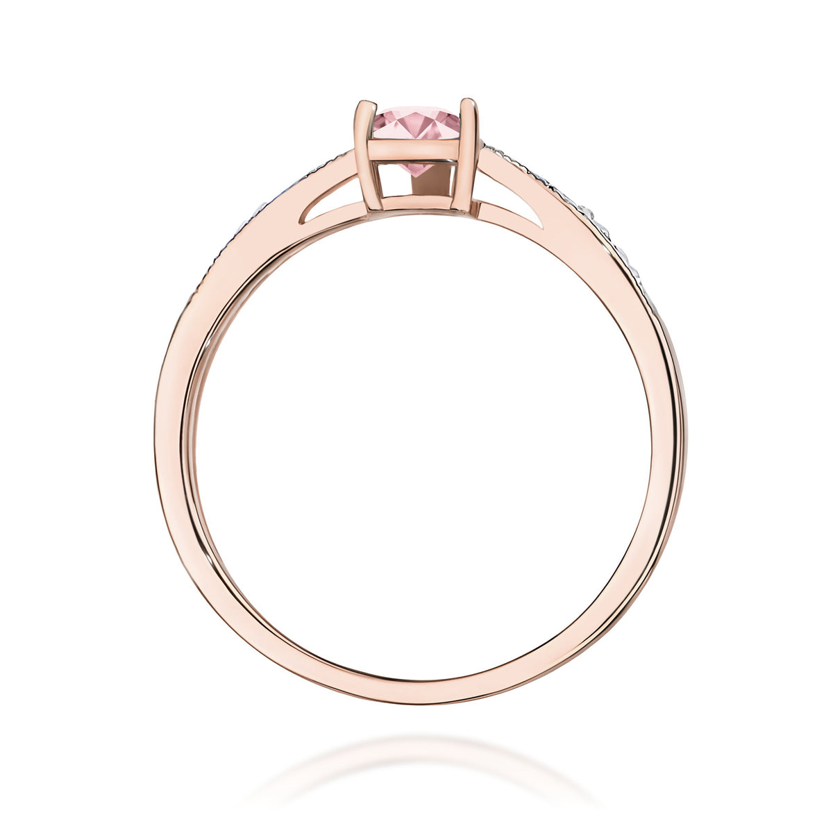 Inel Aur 14K cu Diamante Roz de Laborator 0.53 ct