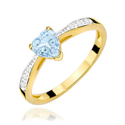 Inel Aur 14K cu Diamante Albastru de Laborator 0.53 ct