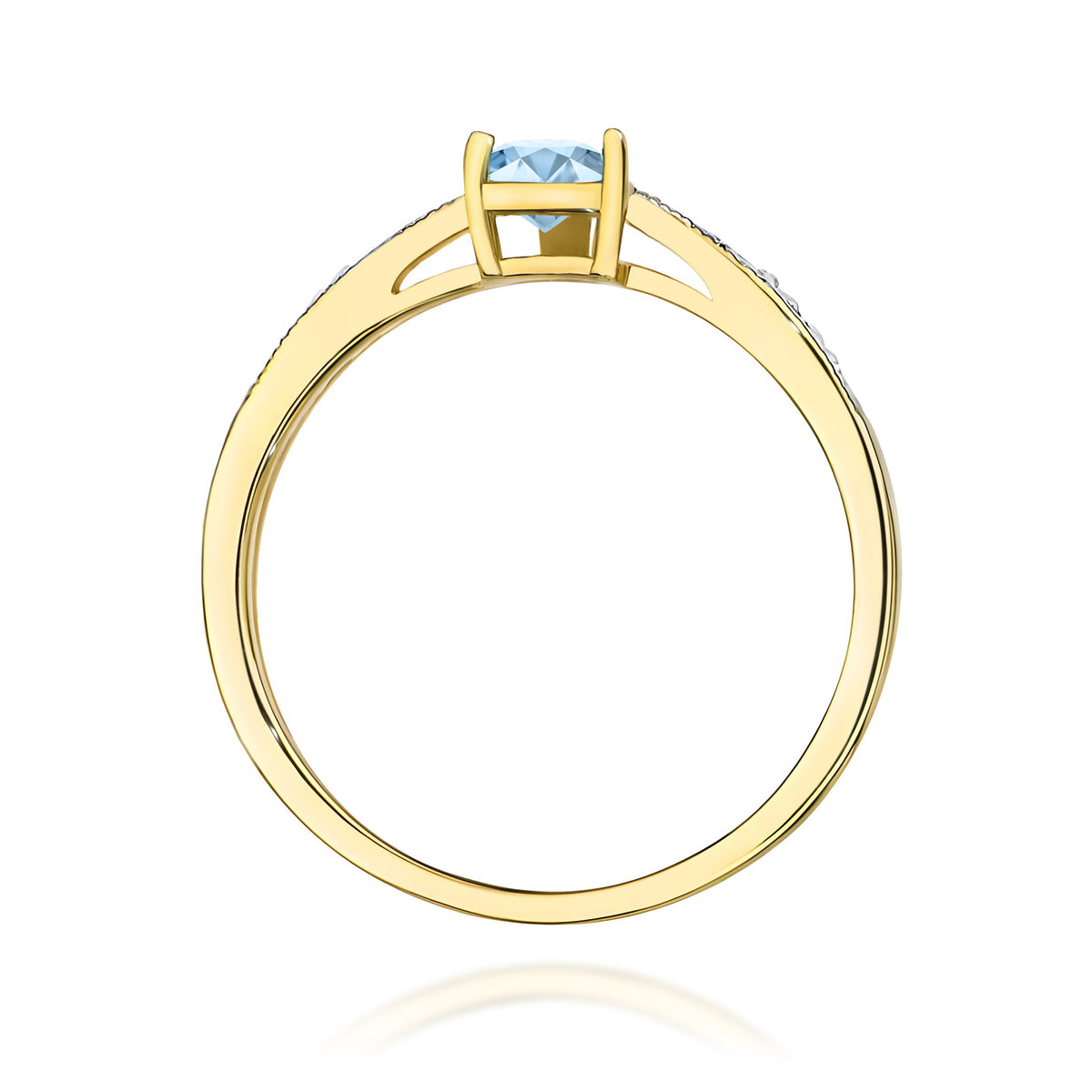 Inel Aur 14K cu Diamante Albastru de Laborator 0.53 ct