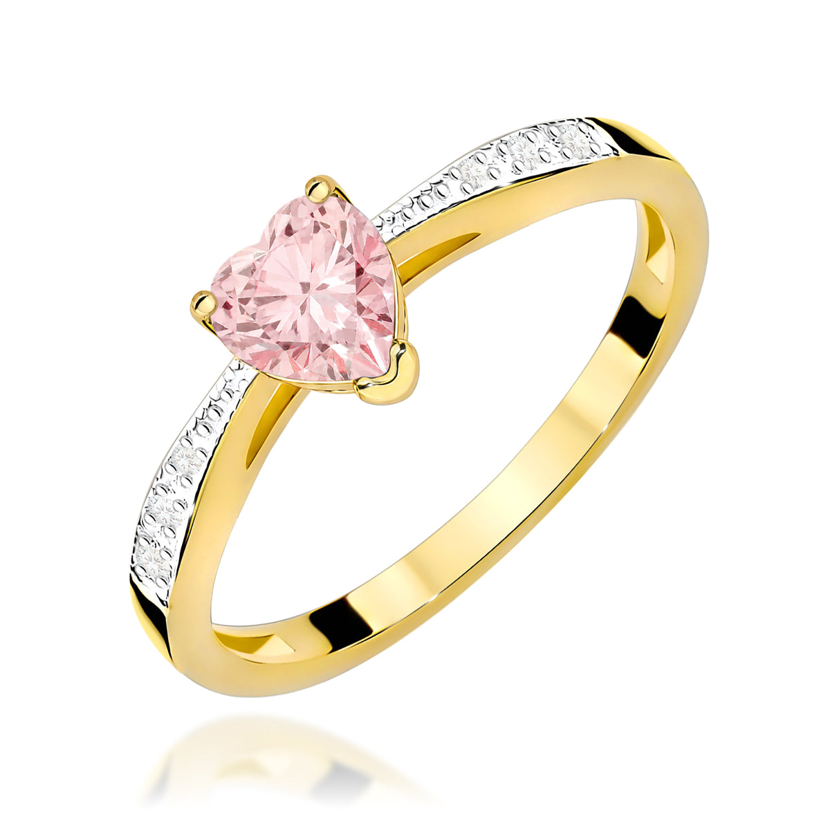 Inel Aur 14K cu Diamante Roz de Laborator 0.53 ct