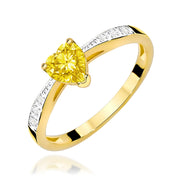 Inel Aur 9K cu Diamante Galben de Laborator 0.53 ct