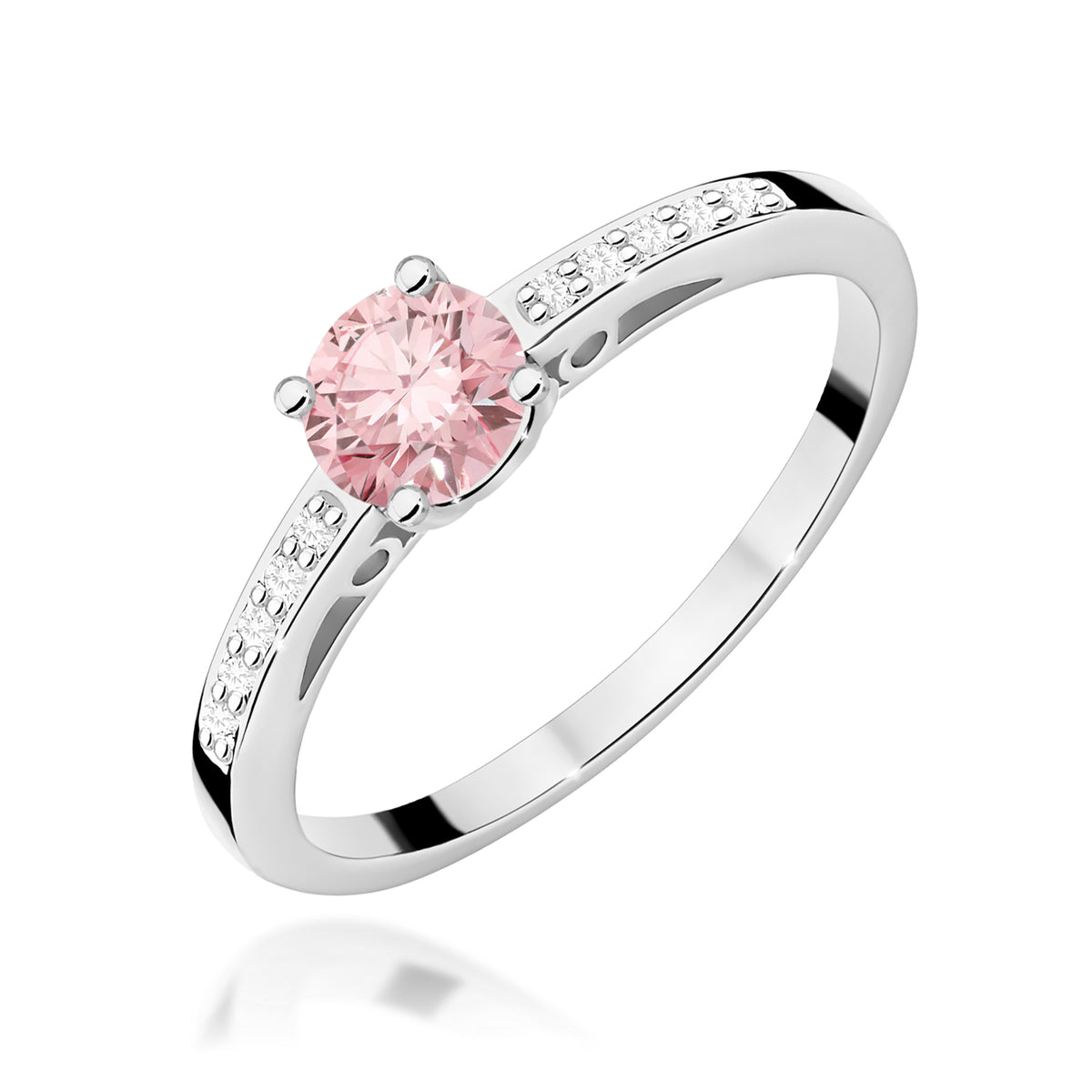 Inel Aur 14K cu Diamante Roz de Laborator 0.55 ct
