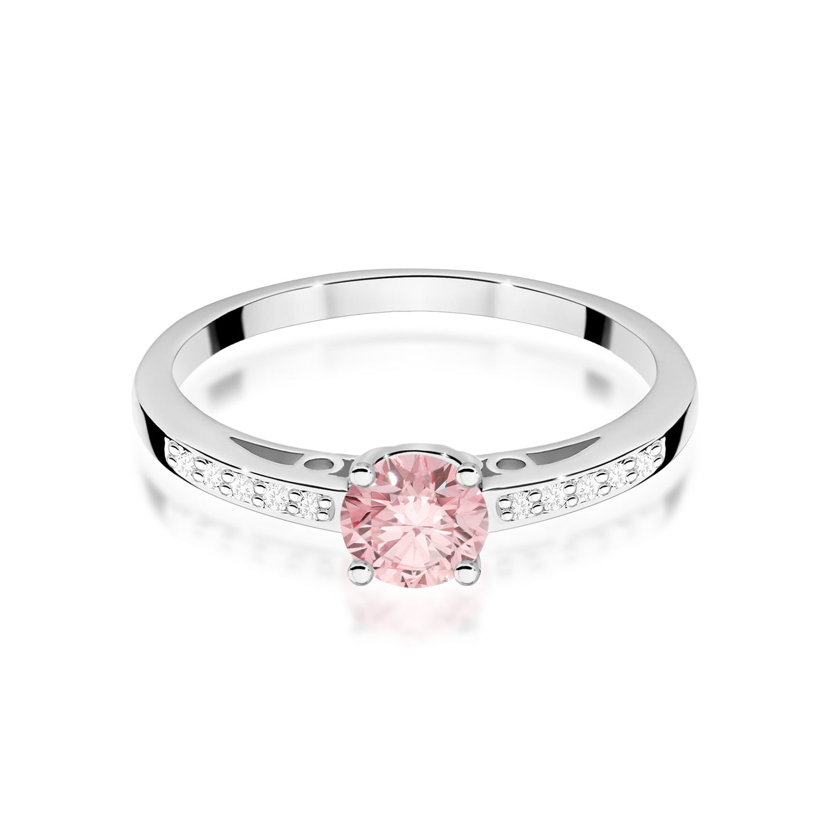 Inel Aur 14K cu Diamante Roz de Laborator 0.55 ct