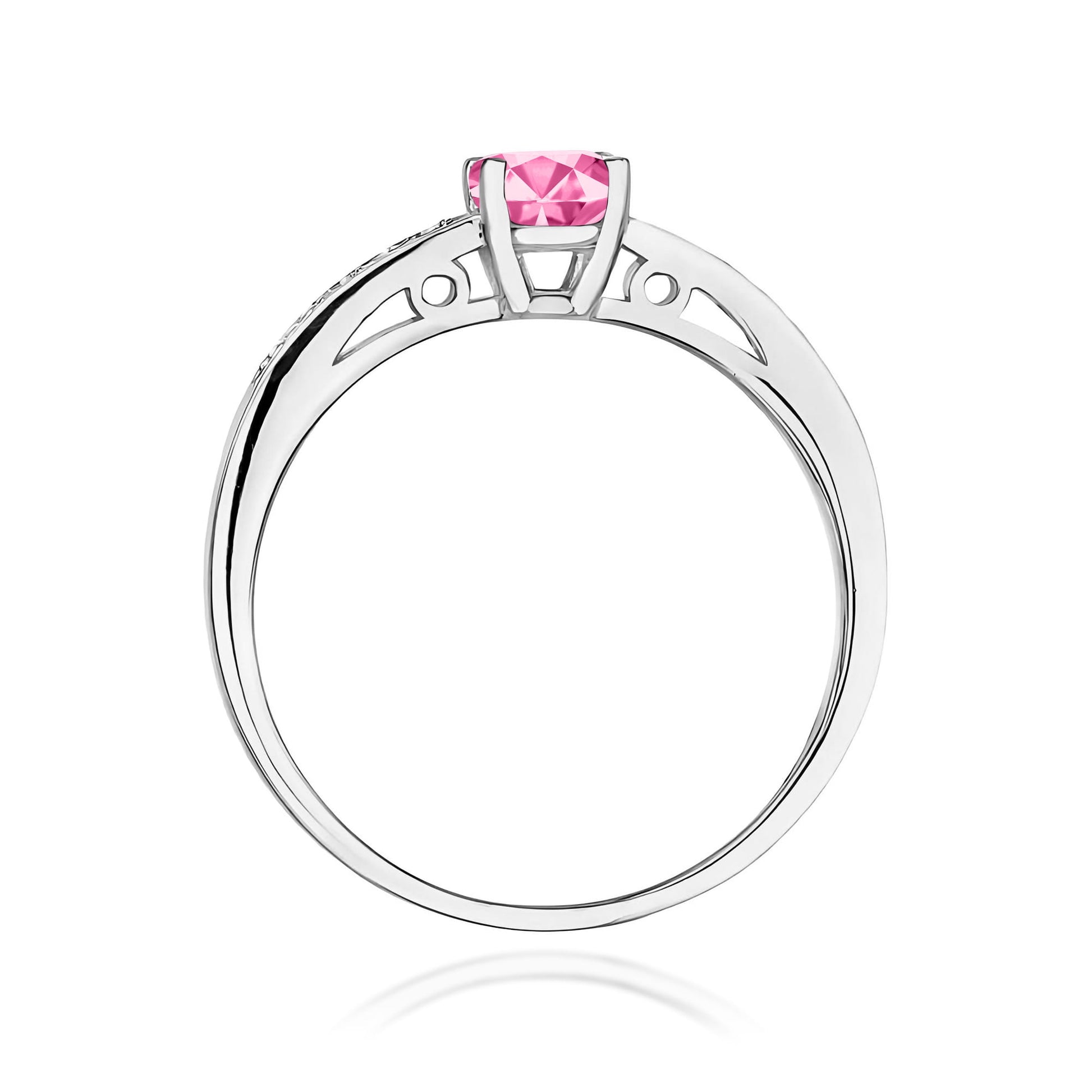 Inel Aur 14K cu Topaz Roz 0.60ct și Diamante