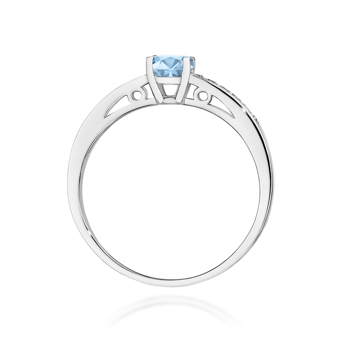 Inel Aur 9K cu Diamante Albastru de Laborator 0.55 ct