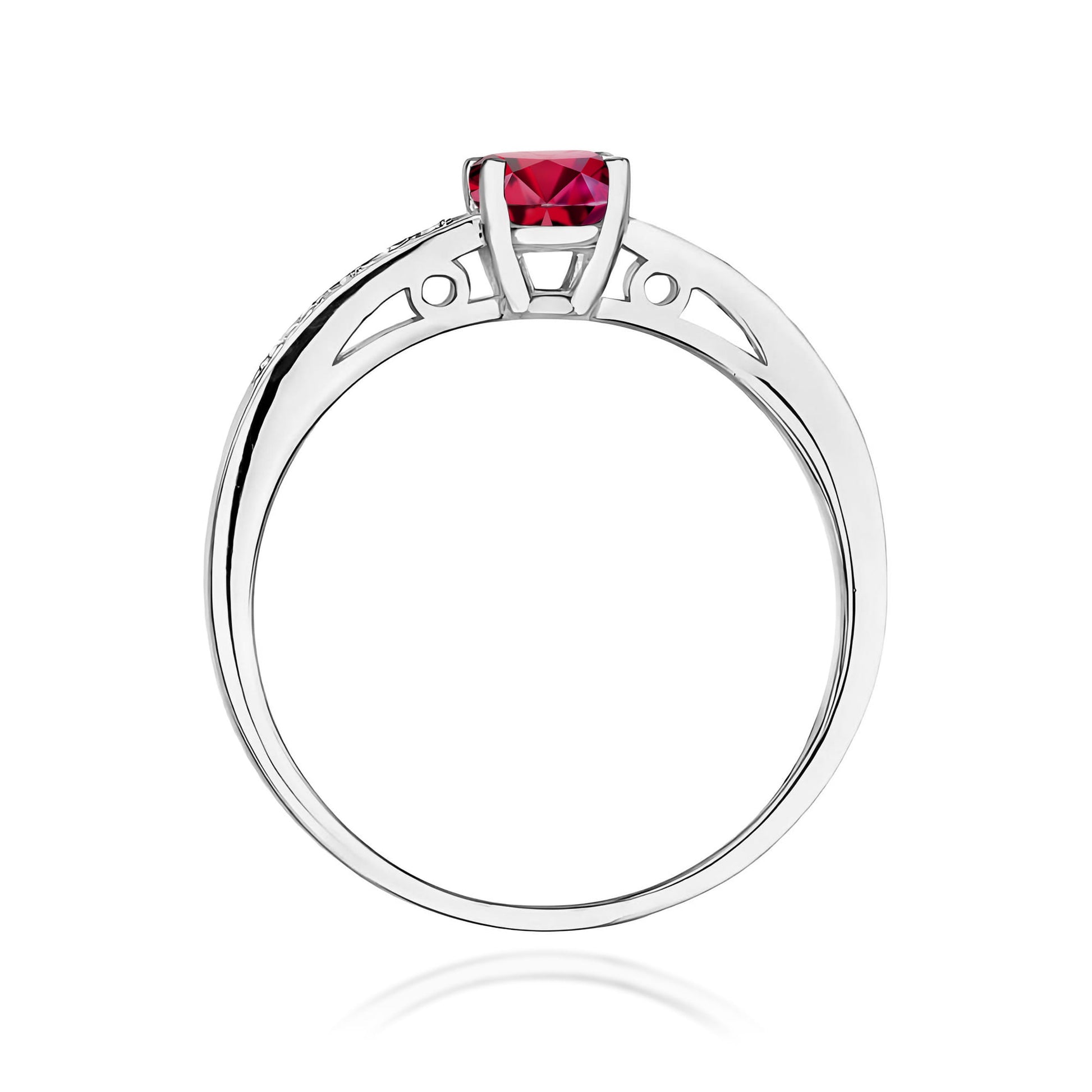 Inel Aur 9K cu Rubin 0.60 ct si Diamante Naturale 0.05 ct