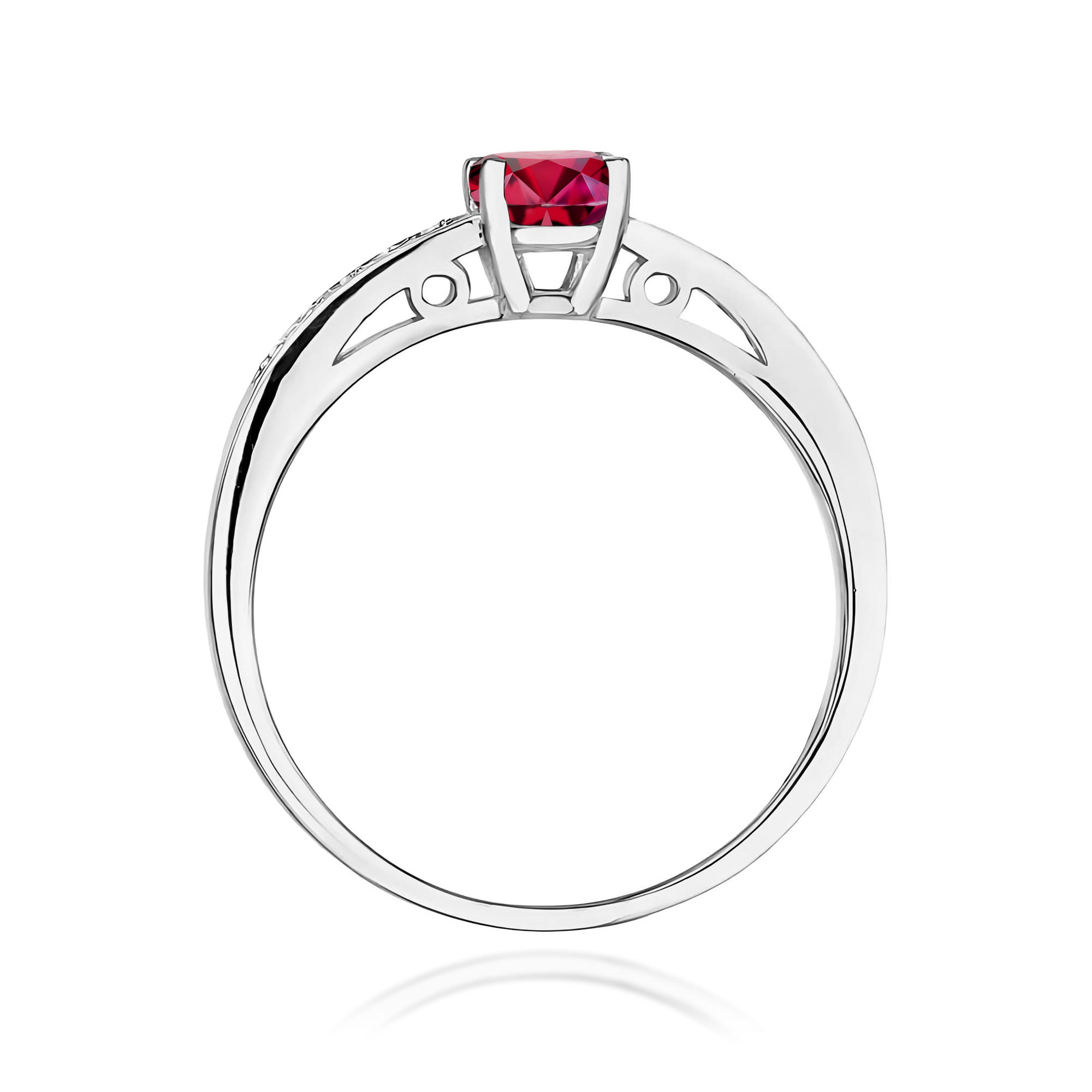 Inel Aur 9K cu Rubin 0.60 ct si Diamante Naturale 0.05 ct