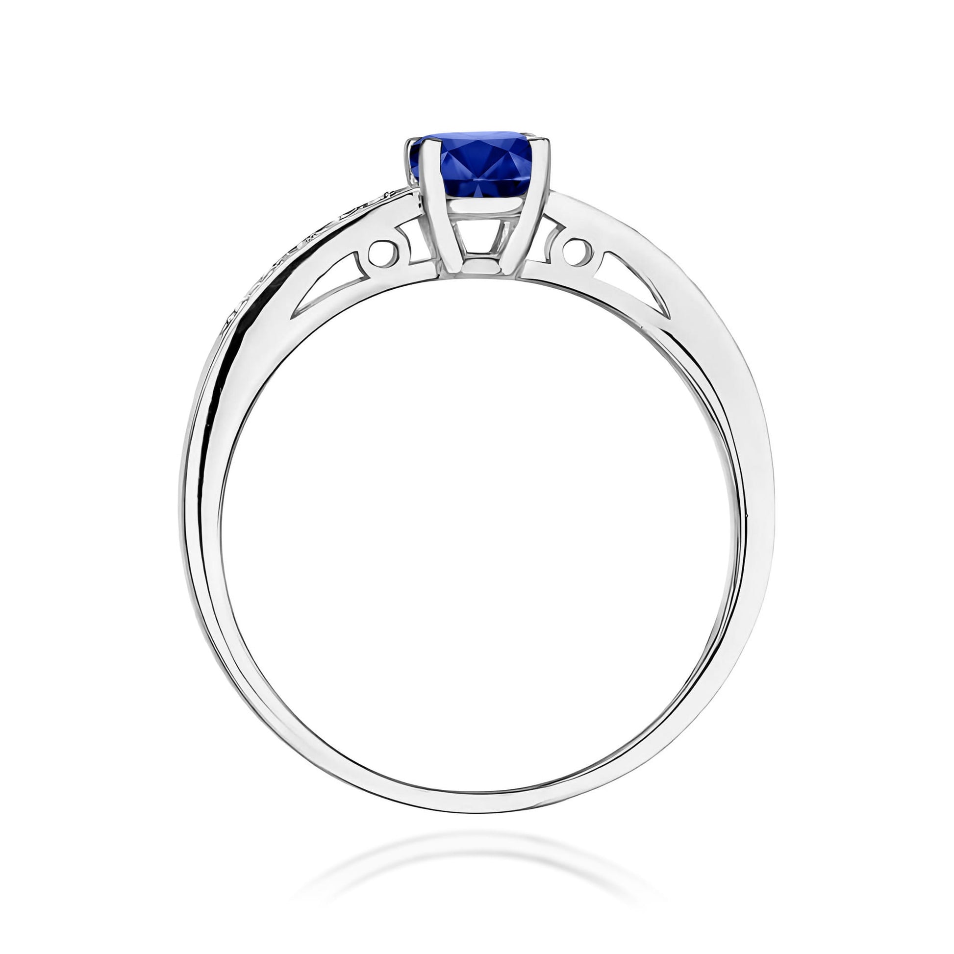 Inel Aur 9K cu Safir 0.50 ct si Diamante Naturale 0.05 ct