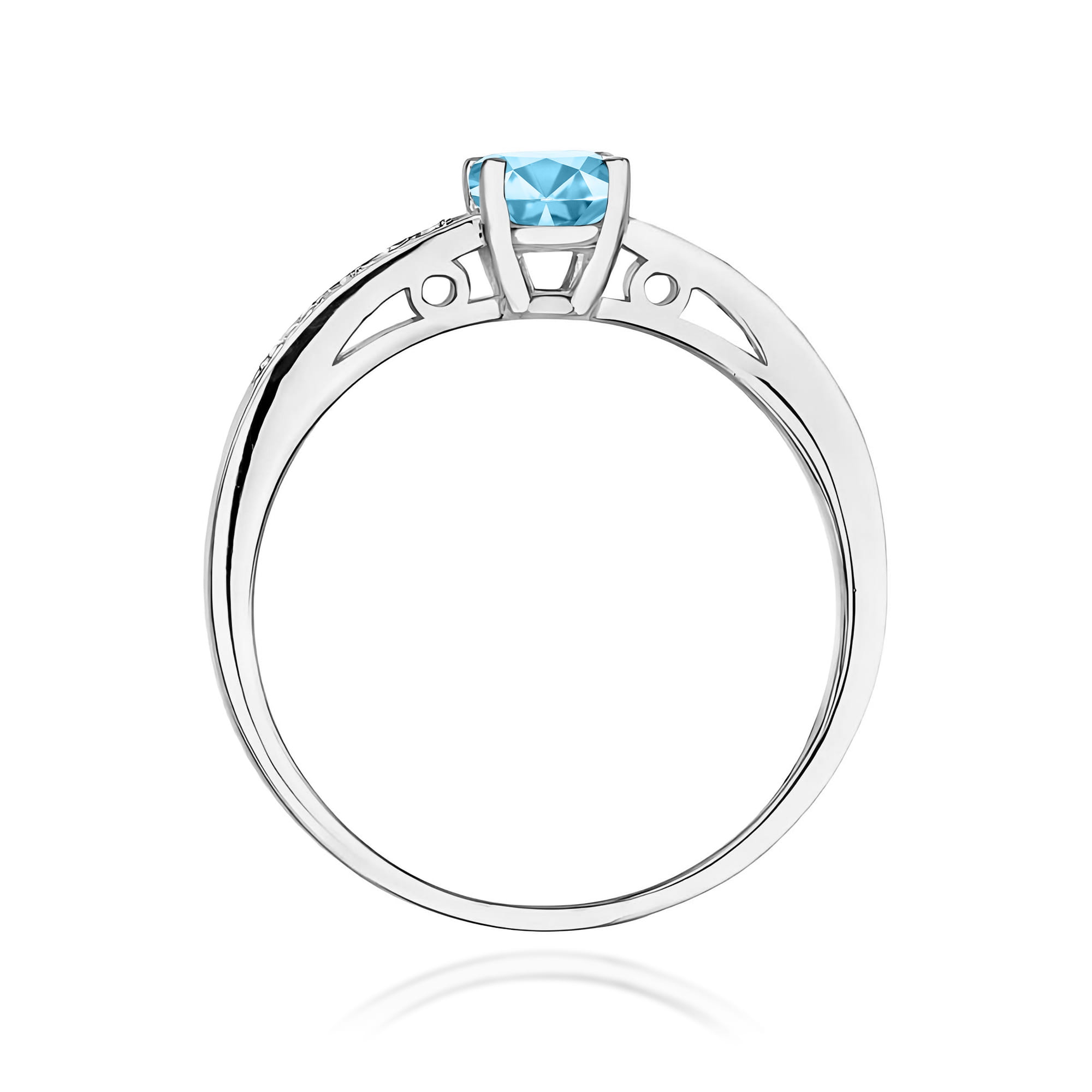 Inel Aur 9K cu Topaz Swiss 0.50 ct si Diamante Naturale 0.05 ct