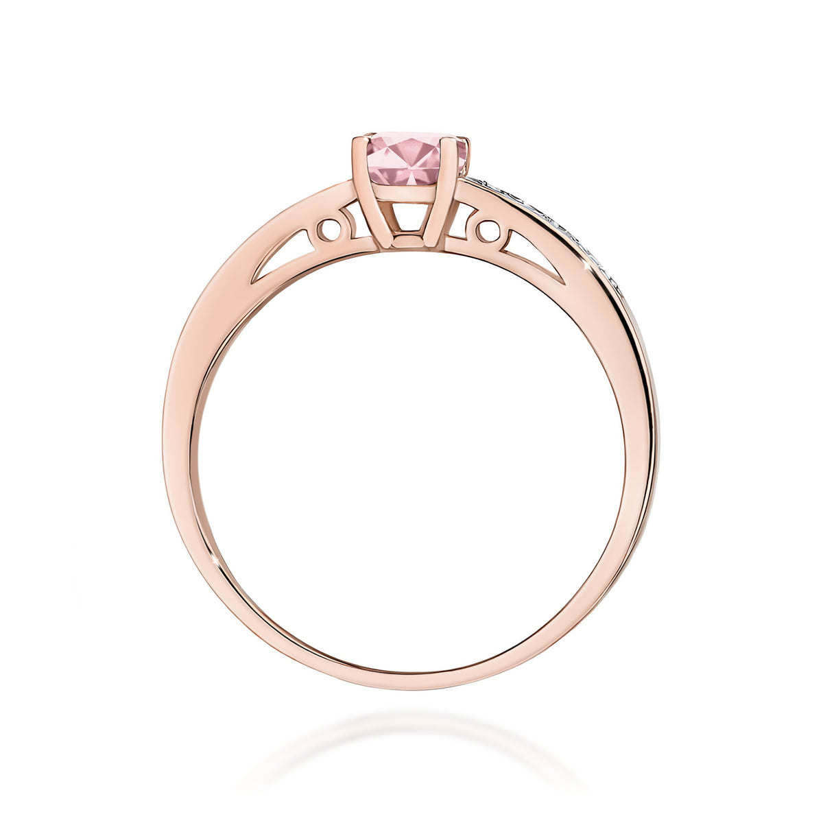 Inel Aur 14K cu Diamante Roz de Laborator 0.55 ct