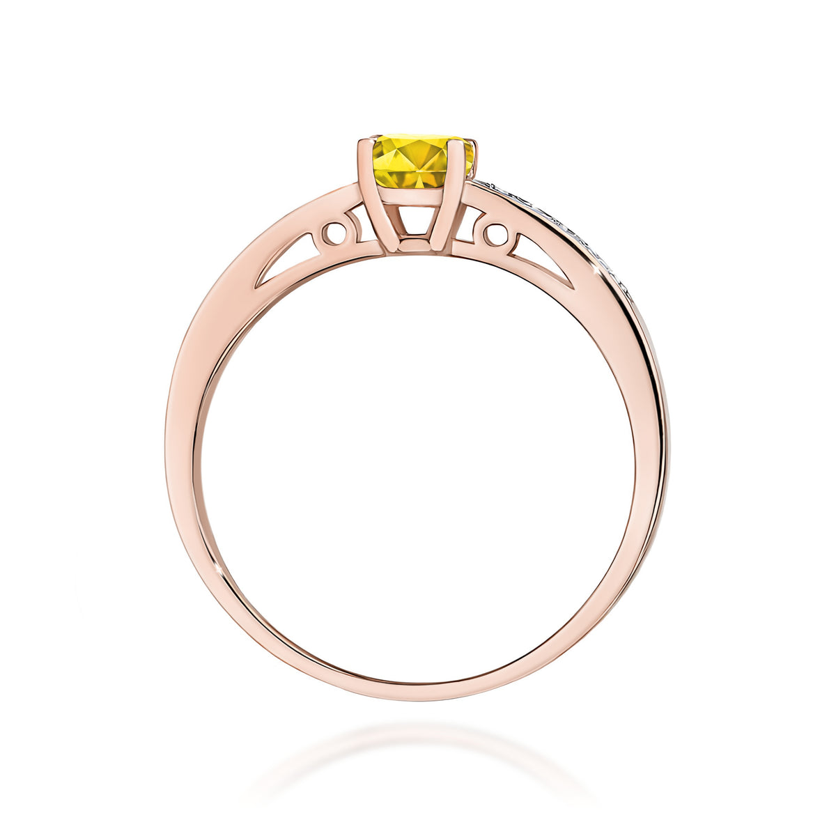Inel Aur 14K cu Diamante Galben de Laborator 0.55 ct