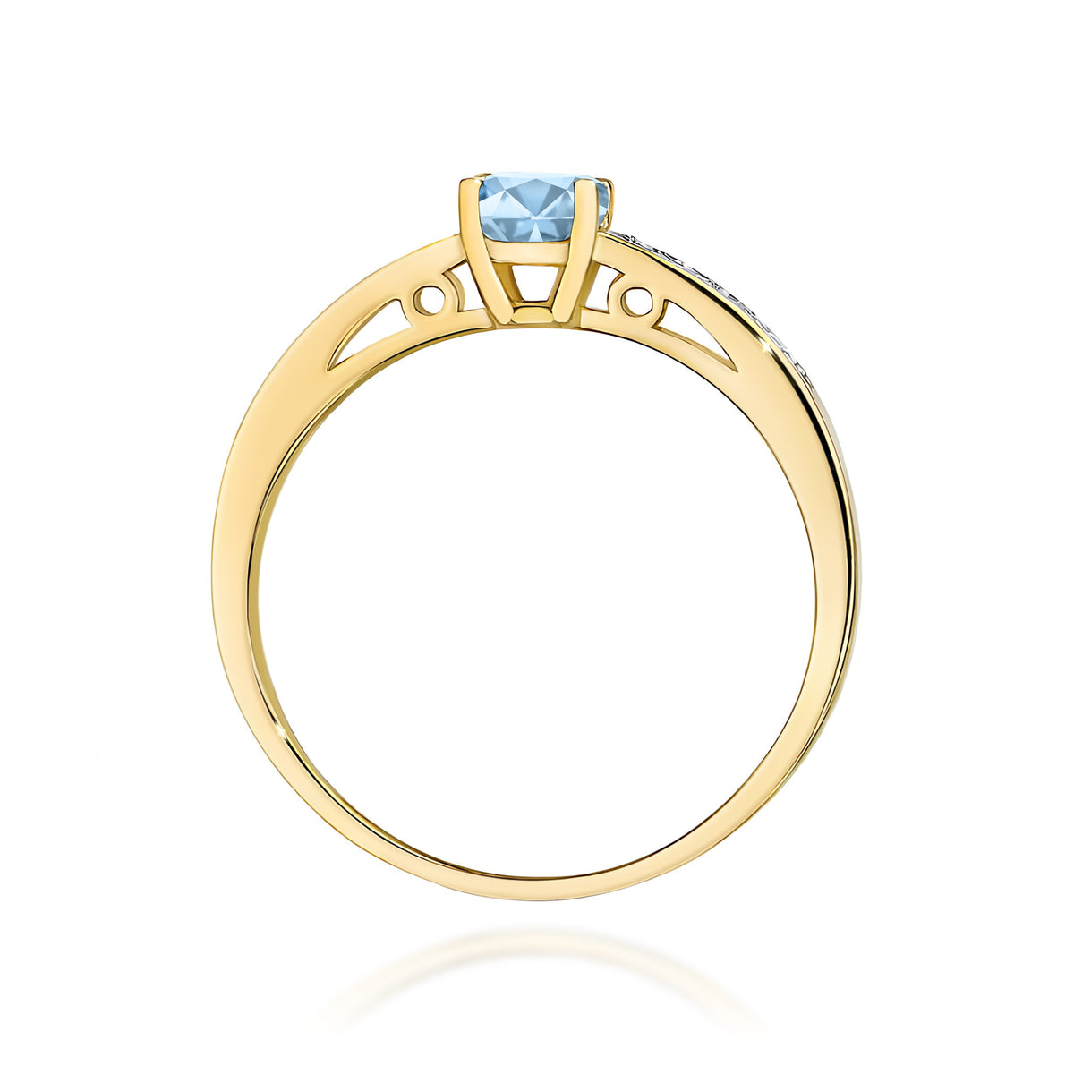 Inel Aur 14K cu Diamante Albastru de Laborator 0.55 ct