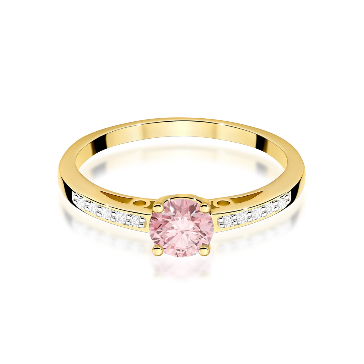 Inel Aur 14K cu Diamante Roz de Laborator 0.55 ct