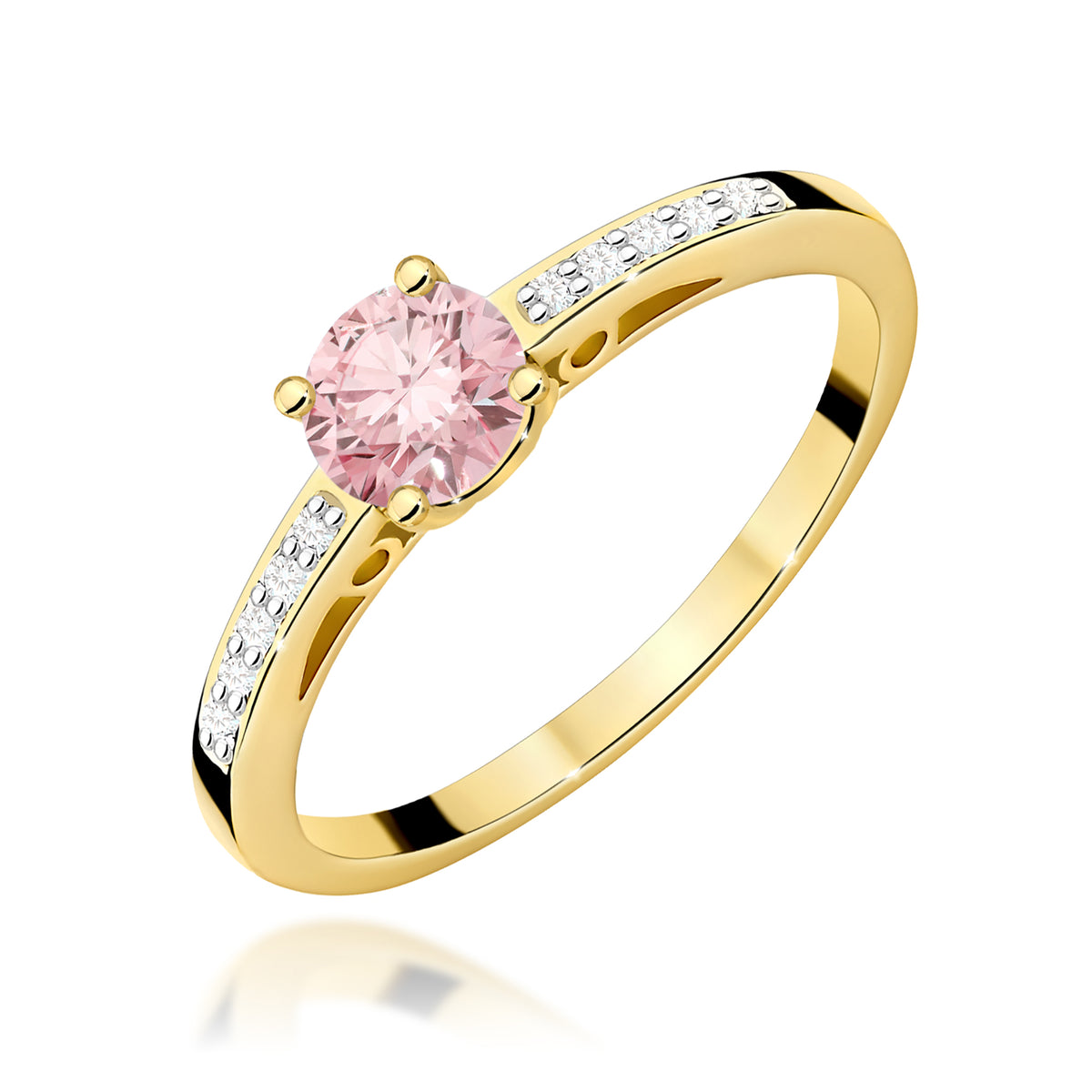 Inel Aur 9K cu Diamante Roz de Laborator 0.55 ct