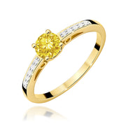 Inel Aur 9K cu Diamante Galben de Laborator 0.55 ct