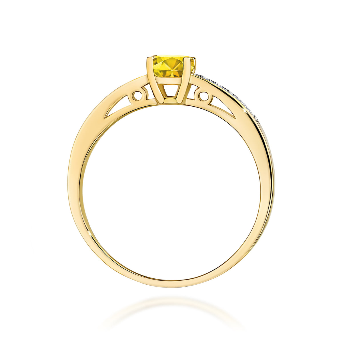 Inel Aur 9K cu Diamante Galben de Laborator 0.55 ct