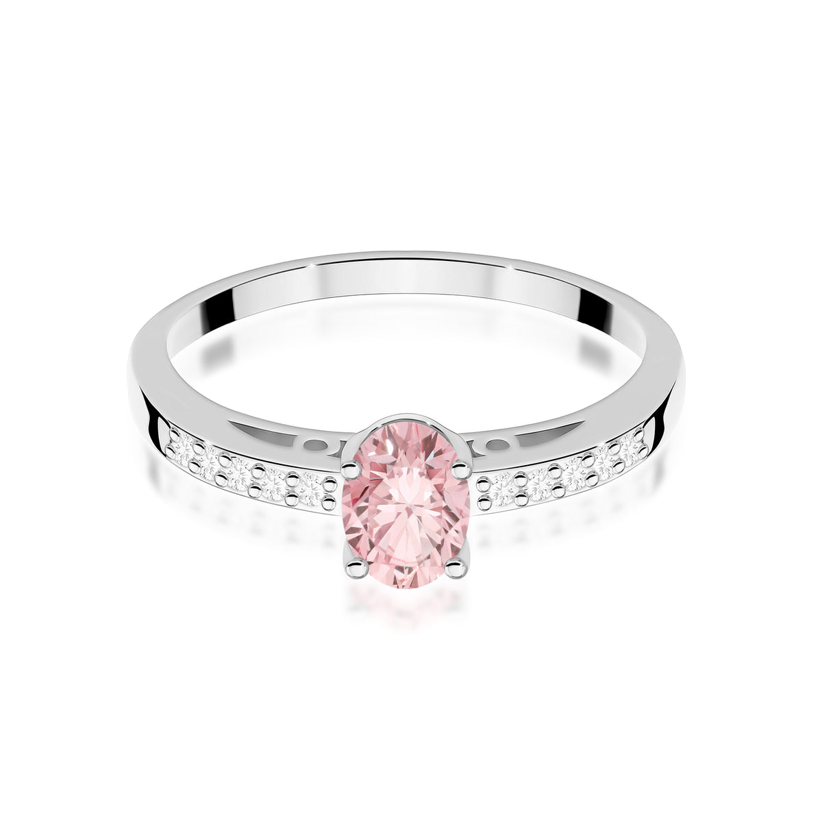 Inel Aur 14K cu Diamante Roz de Laborator 0.55 ct