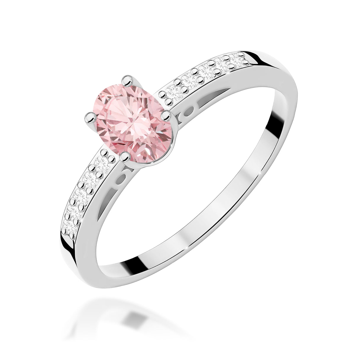 Inel Aur 9K cu Diamante Roz de Laborator 0.55 ct