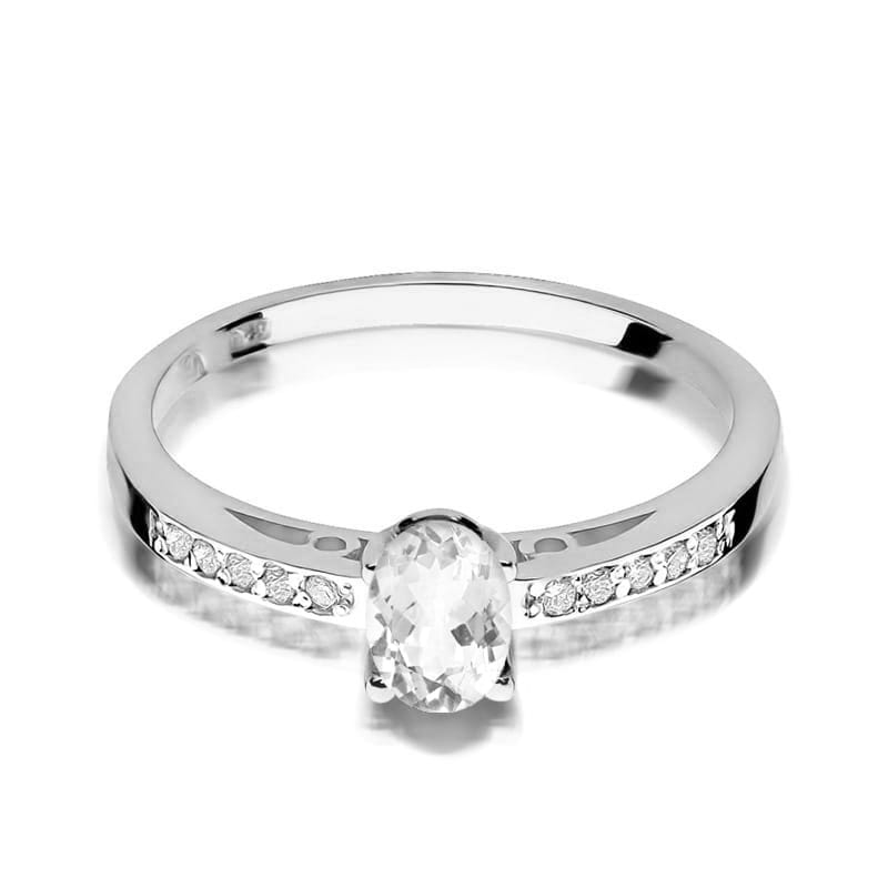 Inel Aur 9K cu Safir Alb 0.50 ct