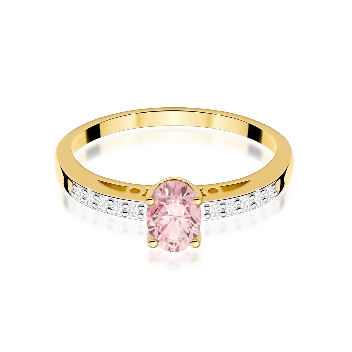 Inel Aur 14K cu Diamante Roz de Laborator 0.55 ct