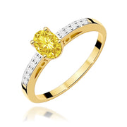 Inel Aur 14K cu Diamante Galben de Laborator 0.55 ct