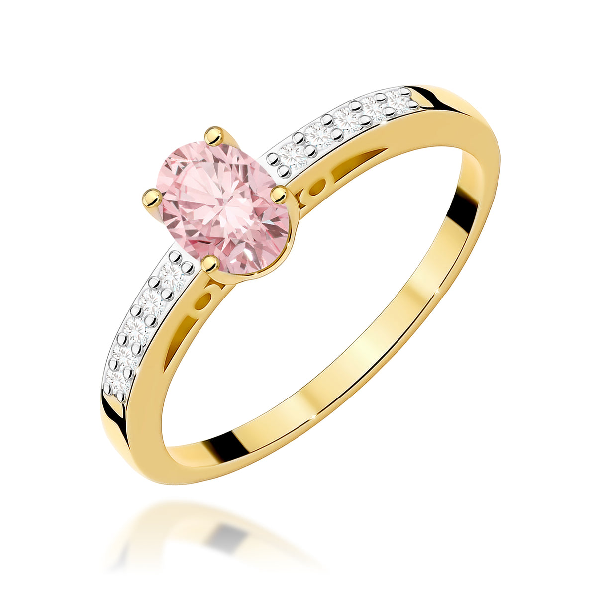 Inel Aur 9K cu Diamante Roz de Laborator 0.55 ct