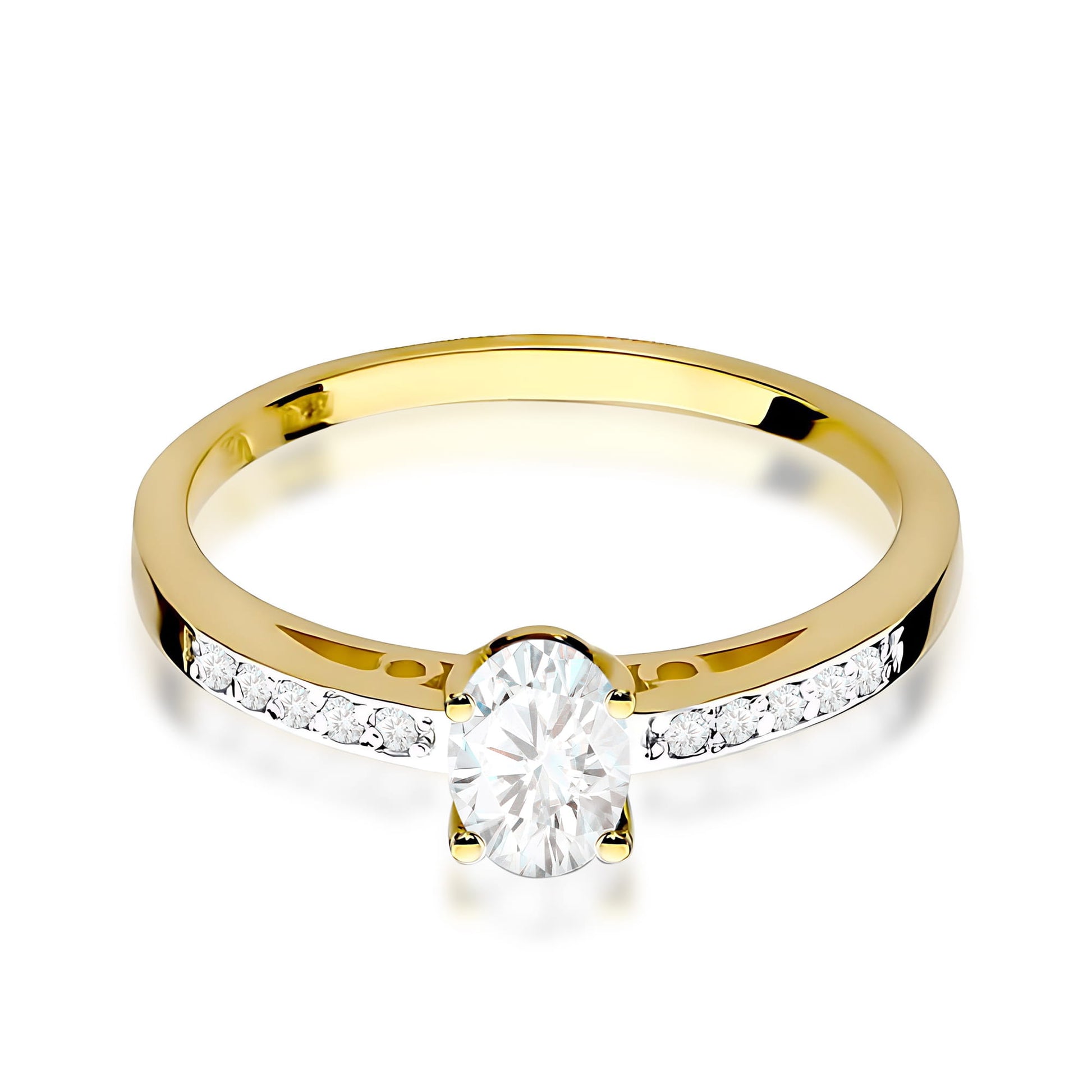 Inel Aur 9K cu Diamante de Laborator 0.45 ct