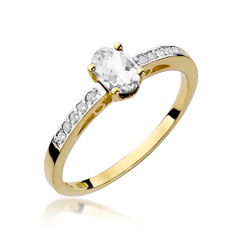 Inel Aur 9K cu Safir Alb 0.50 ct