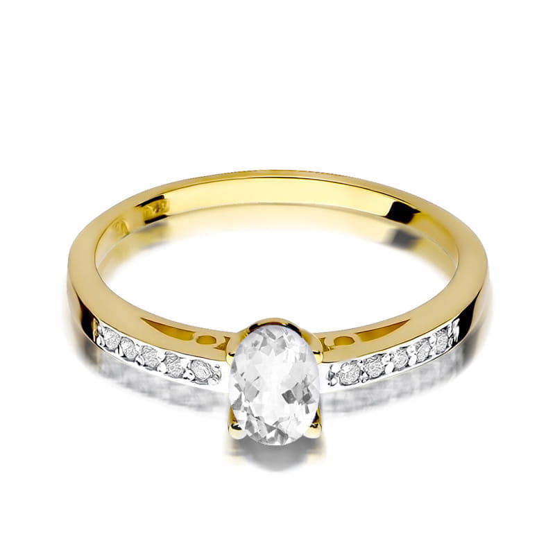 Inel Aur 9K cu Safir Alb 0.50 ct