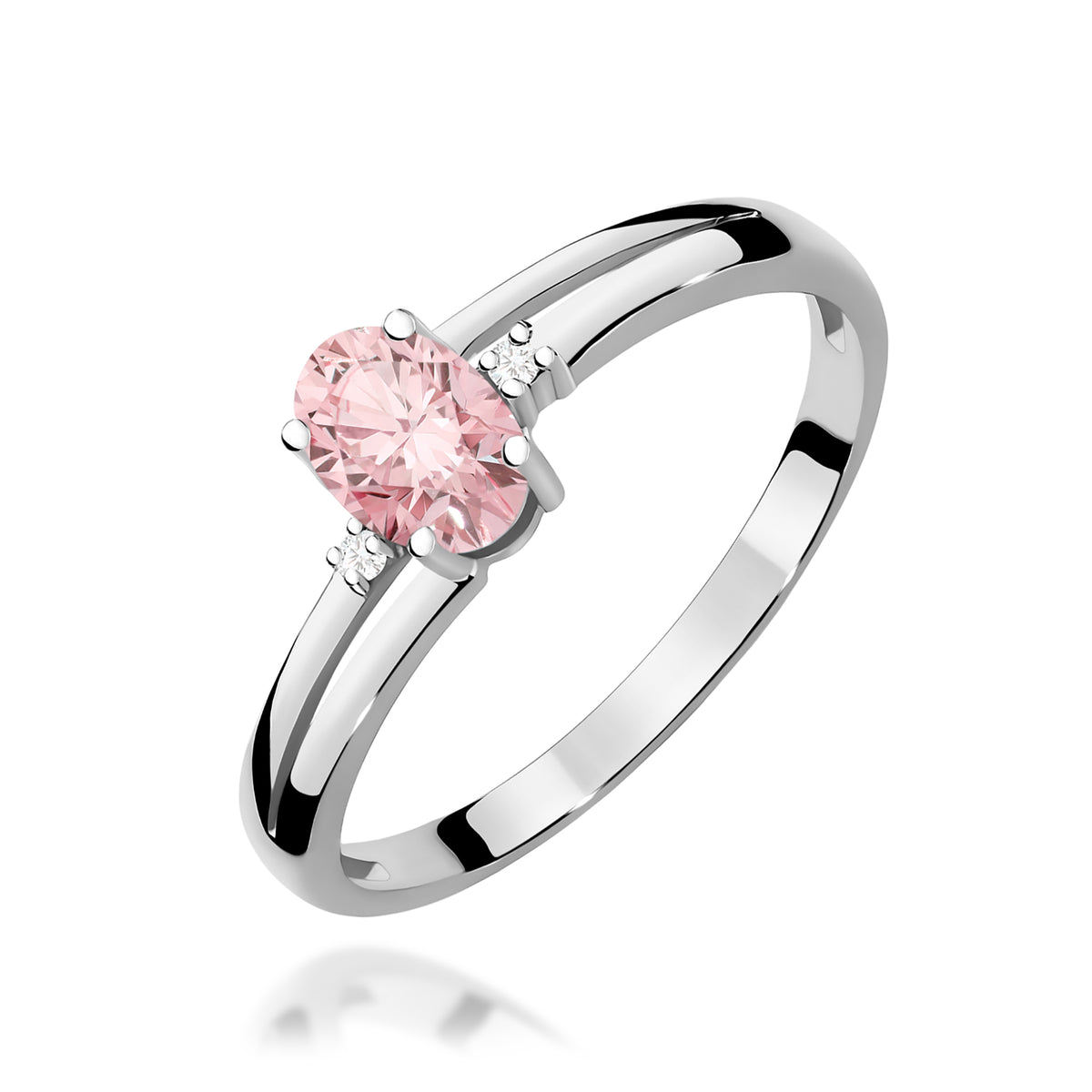 Inel Aur 14K cu Diamante Roz de Laborator 0.53 ct
