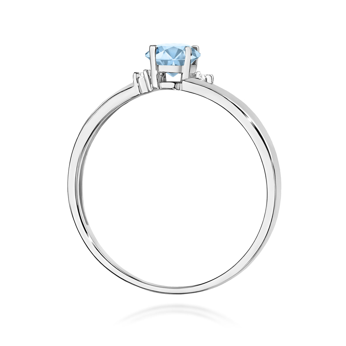 Inel Aur 9K cu Diamante Albastru de Laborator 0.53 ct
