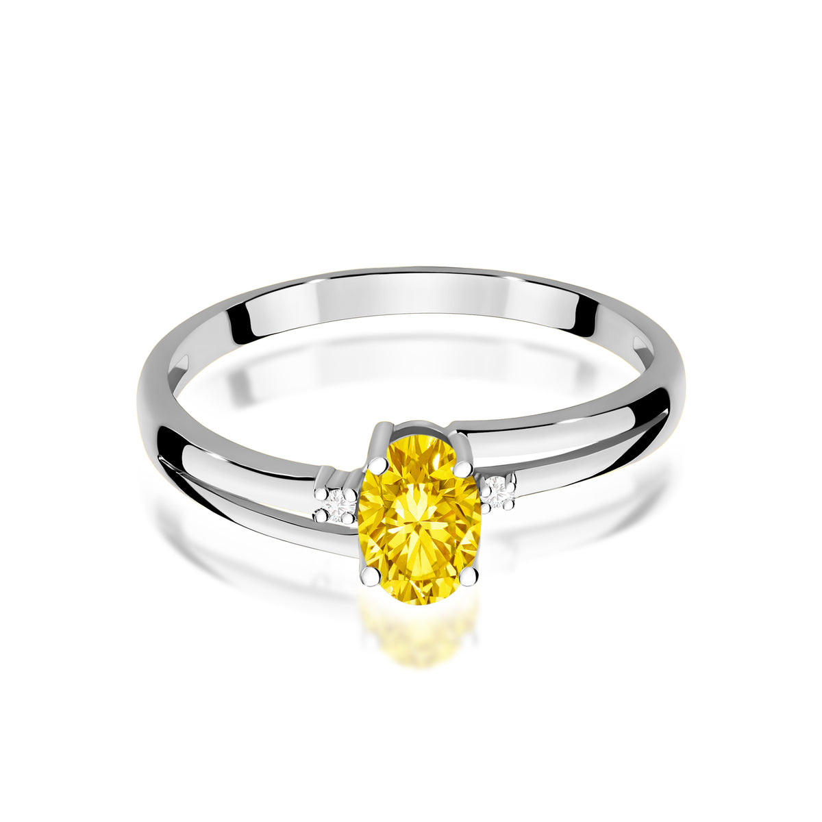 Inel Aur 9K cu Diamante Galben de Laborator 0.53 ct