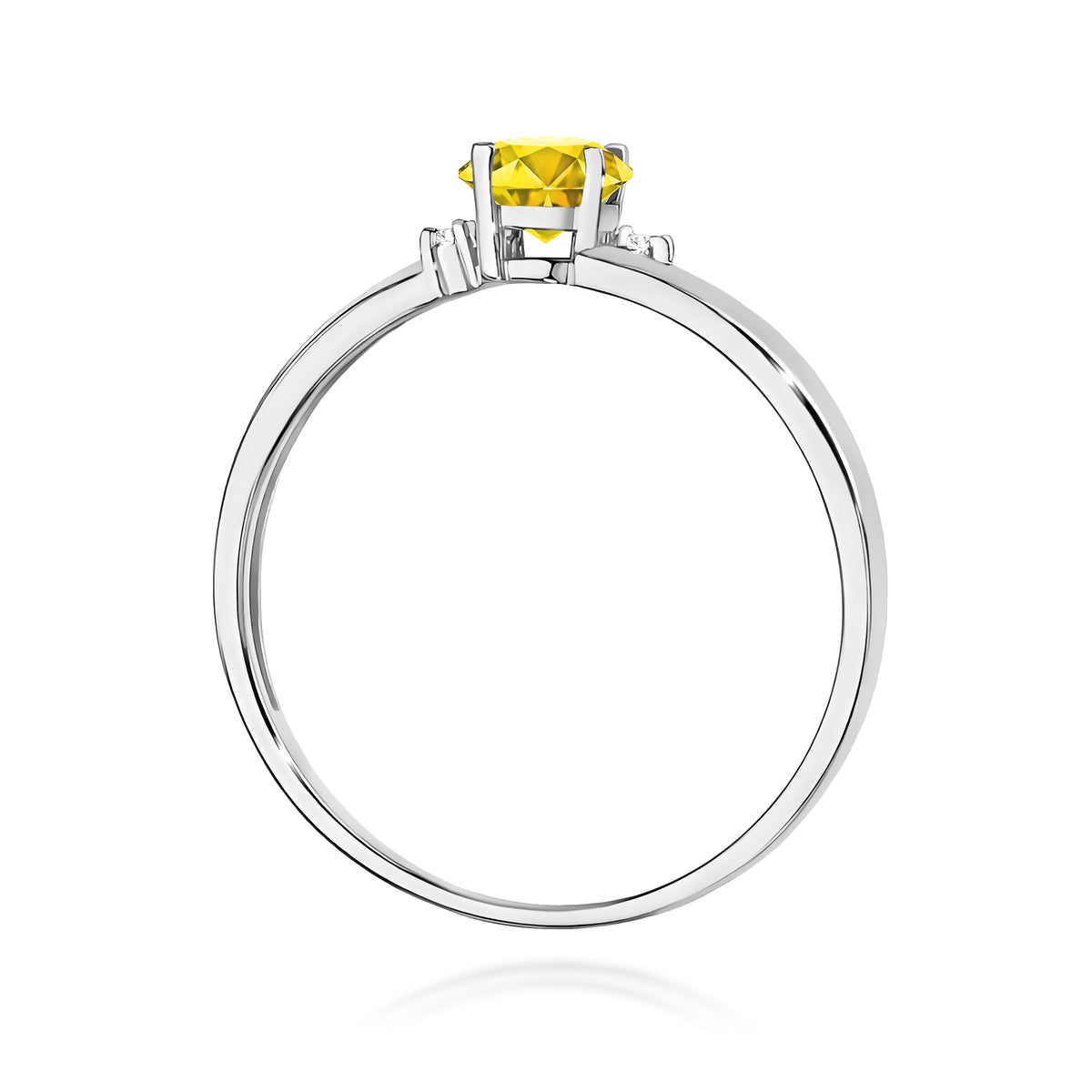 Inel Aur 9K cu Diamante Galben de Laborator 0.53 ct