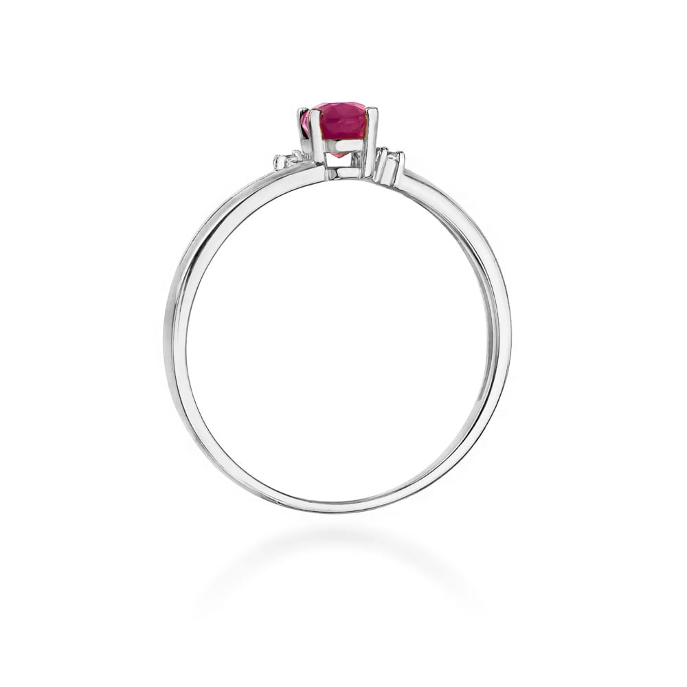 Inel Aur 9K cu Rubin 0.60 ct si Diamante Naturale 0.03 ct