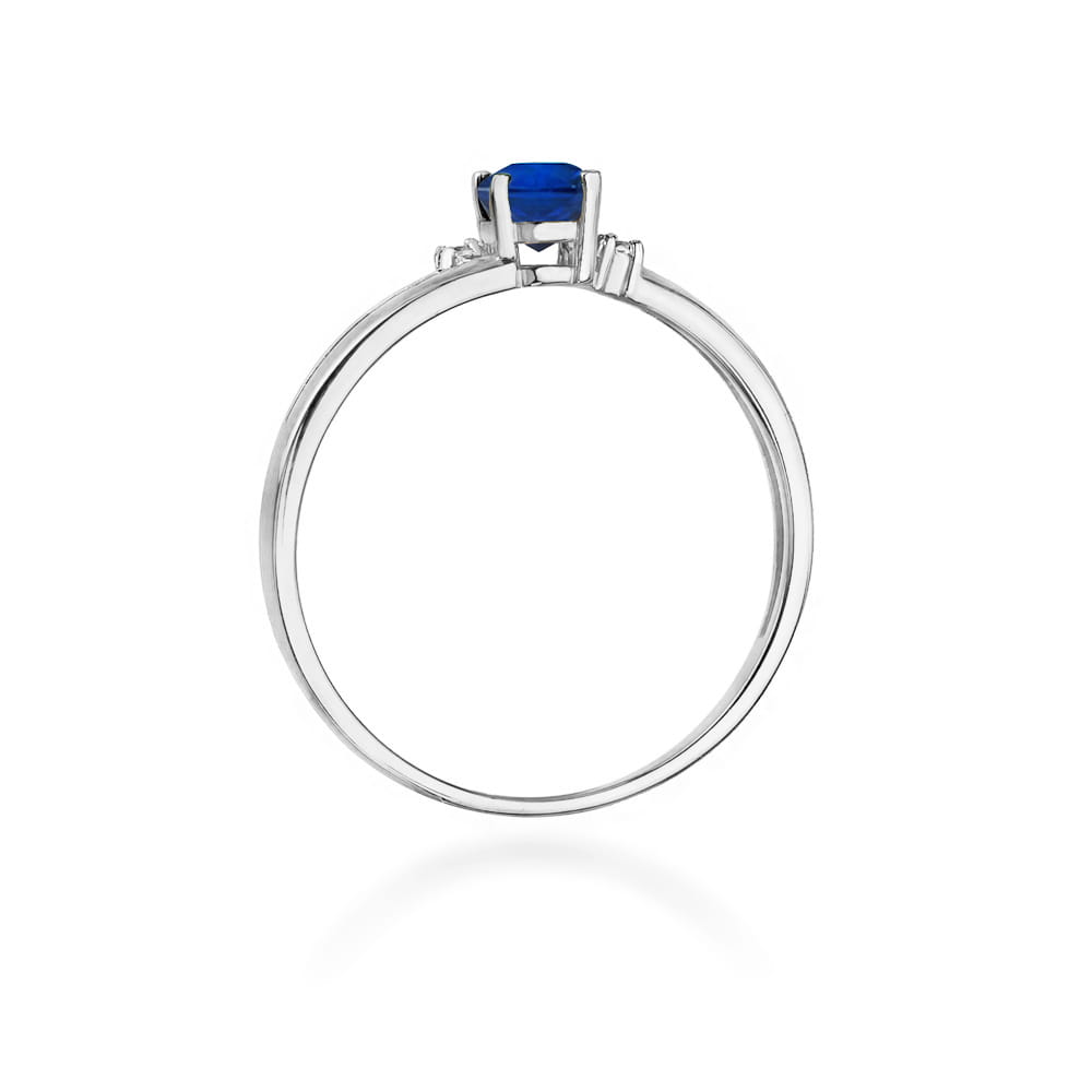 Inel Aur 9K cu Safir 0.70 ct si Diamante Naturale 0.03 ct