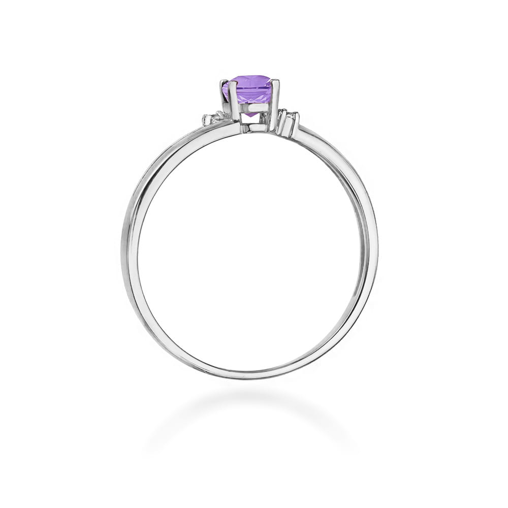 Inel Aur 9K cu Tanzanit 0.40 ct si Diamante Naturale 0.03 ct