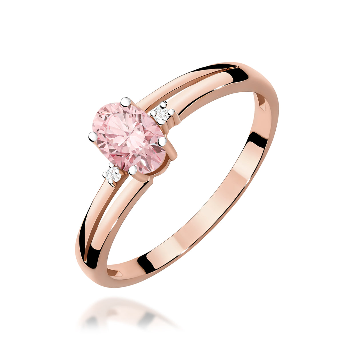 Inel Aur 14K cu Diamante Roz de Laborator 0.53 ct
