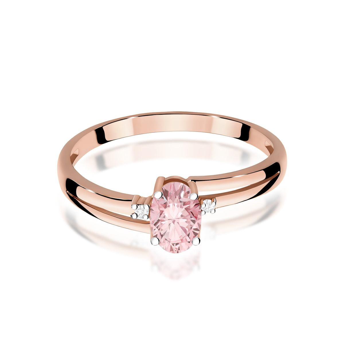 Inel Aur 14K cu Diamante Roz de Laborator 0.53 ct