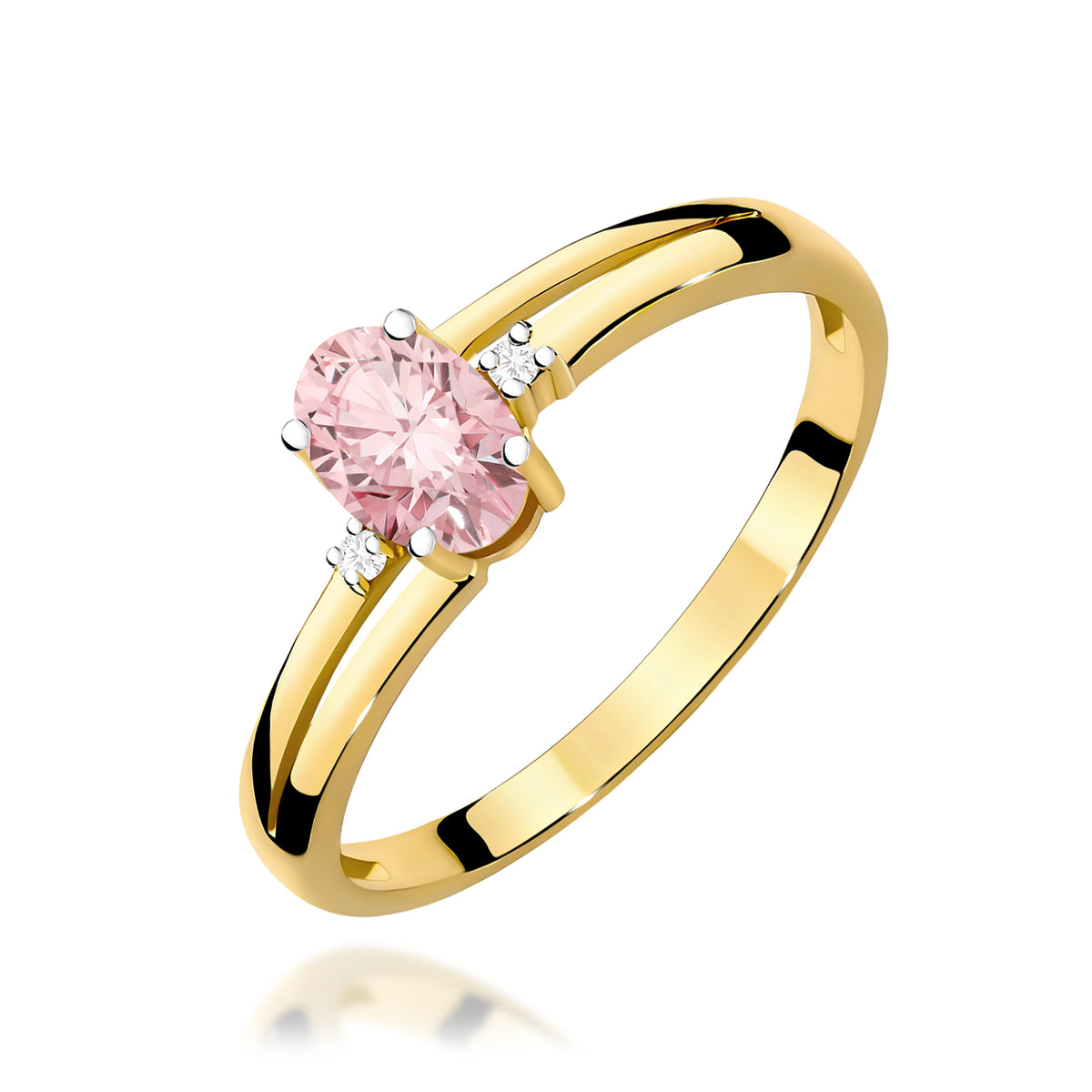 Inel Aur 14K cu Diamante Roz de Laborator 0.53 ct
