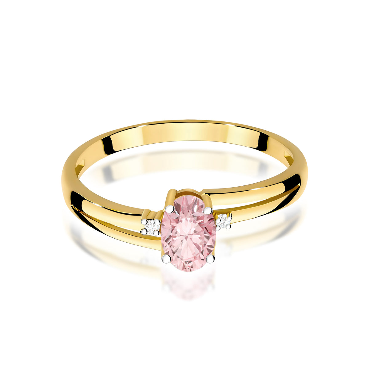 Inel Aur 14K cu Diamante Roz de Laborator 0.53 ct