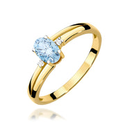 Inel Aur 9K cu Diamante Albastru de Laborator 0.53 ct