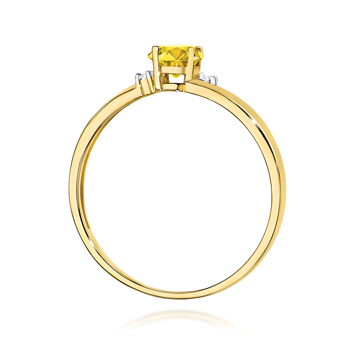 Inel Aur 9K cu Diamante Galben de Laborator 0.53 ct