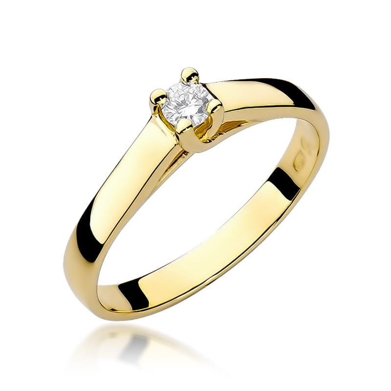 Inel Aur 9K cu Diamant Natural 0.10 ct