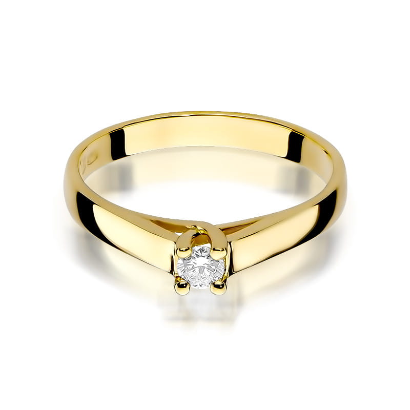 Inel Aur 9K cu Diamant Natural 0.10 ct
